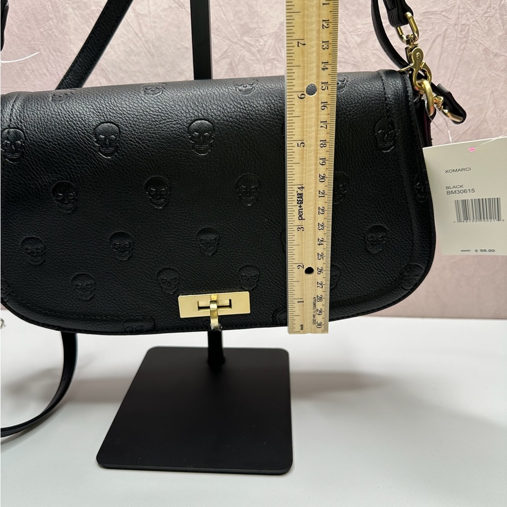 Betsey Johnson XOMarci Skull Embossed Crossbody Bag - Black - Picture 4 of 16